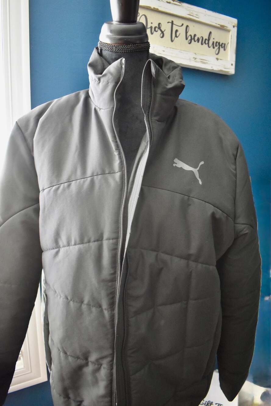 Puma Men's Padded Zip-Front Quilted Jacket